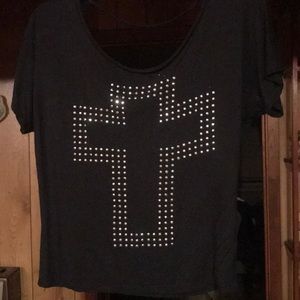 Black backless t shirt